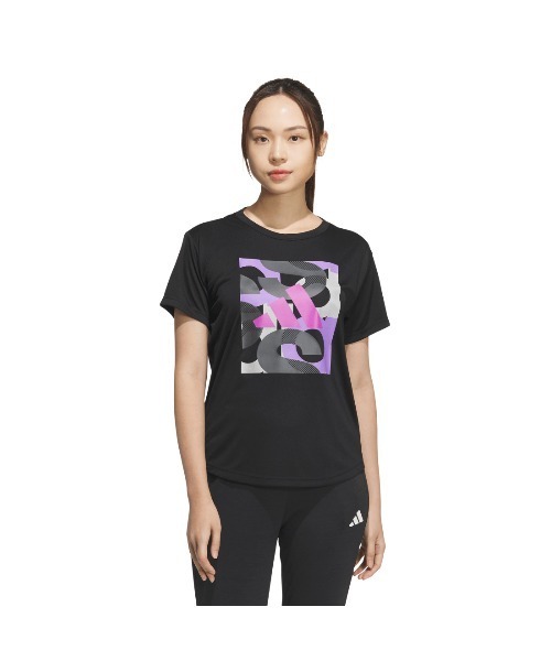 adidas(アディダス)の「アディダス adidas グラフィック半袖Tシャツ(Tシャツ/カットソー・レディース・ブラック/グリーン/ホワイト・S/M/L/XL)」の2枚目の写真