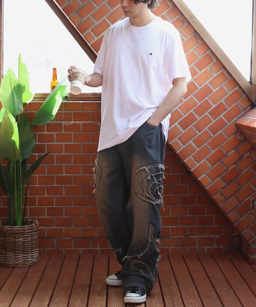 TOMMY HILFIGER（トミーヒルフィガー）の「TOMMY HILFIGER クルーネック半袖Tシャツ（Tシャツ/カットソー・メンズ・ホワイト/ダークネイビー/ブラック・LARGE/MEDIUM/X-LARGE）」の9枚目の写真