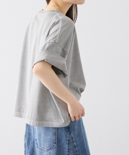 PUAL CE CIN（ピュアルセシン）の「スーピマコットンBIGロゴショートTシャツ（Tシャツ/カットソー・レディース・オフホワイト/グレー・FREE）」の12枚目の写真