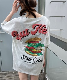クルードルマンハンバーガープリントTシャツ