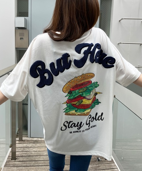 GLAMOROUS JANE(グラマラスジェーン)の「クルードルマンハンバーガープリントTシャツ(Tシャツ/カットソー・レディース・ブラック/オフホワイト/チャコールグレー/杢グレー・FREE)」の2枚目の写真