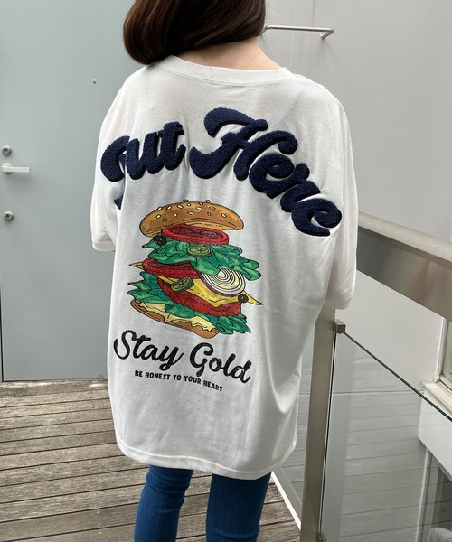 GLAMOROUS JANE(グラマラスジェーン)の「クルードルマンハンバーガープリントTシャツ(Tシャツ/カットソー・レディース・ブラック/オフホワイト/チャコールグレー/杢グレー・FREE)」の5枚目の写真