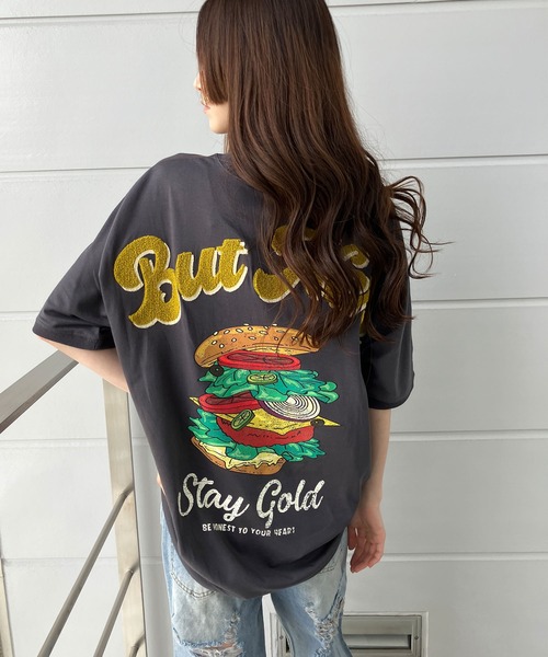 GLAMOROUS JANE(グラマラスジェーン)の「クルードルマンハンバーガープリントTシャツ(Tシャツ/カットソー・レディース・ブラック/オフホワイト/チャコールグレー/杢グレー・FREE)」の13枚目の写真