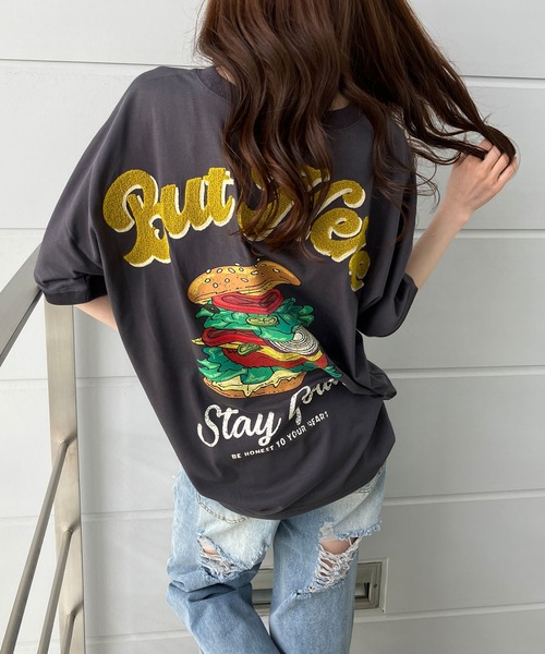 GLAMOROUS JANE(グラマラスジェーン)の「クルードルマンハンバーガープリントTシャツ(Tシャツ/カットソー・レディース・ブラック/オフホワイト/チャコールグレー/杢グレー・FREE)」の19枚目の写真