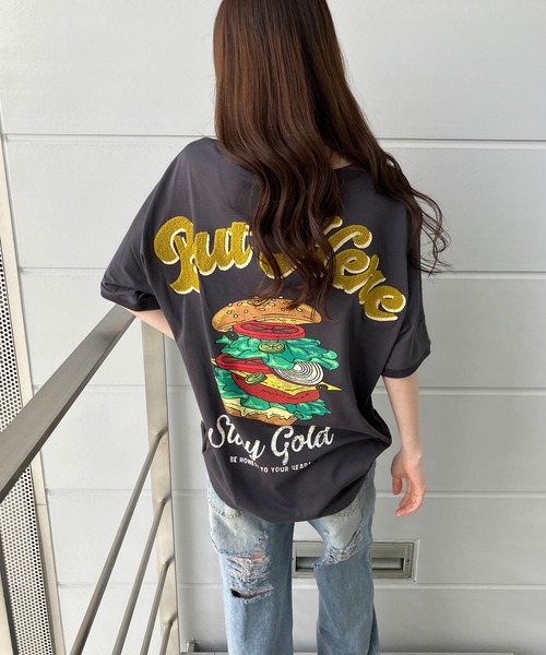 GLAMOROUS JANE(グラマラスジェーン)の「クルードルマンハンバーガープリントTシャツ(Tシャツ/カットソー・レディース・ブラック/オフホワイト/チャコールグレー/杢グレー・FREE)」の20枚目の写真