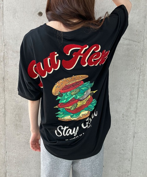 GLAMOROUS JANE(グラマラスジェーン)の「クルードルマンハンバーガープリントTシャツ(Tシャツ/カットソー・レディース・ブラック/オフホワイト/チャコールグレー/杢グレー・FREE)」の6枚目の写真