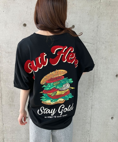 GLAMOROUS JANE(グラマラスジェーン)の「クルードルマンハンバーガープリントTシャツ(Tシャツ/カットソー・レディース・ブラック/オフホワイト/チャコールグレー/杢グレー・FREE)」の11枚目の写真