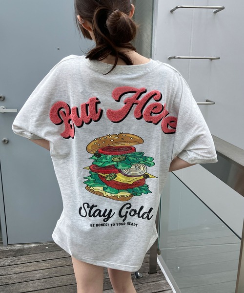 GLAMOROUS JANE(グラマラスジェーン)の「クルードルマンハンバーガープリントTシャツ(Tシャツ/カットソー・レディース・ブラック/オフホワイト/チャコールグレー/杢グレー・FREE)」の21枚目の写真