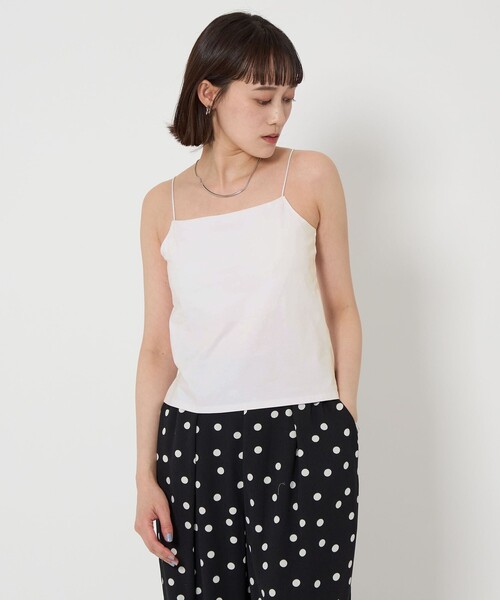 green label relaxing(グリーンレーベルリラクシング)の「【WEB限定】<at ease>キャミソール(キャミソール・レディース・ブラック/オフホワイト・FREE)」の7枚目の写真