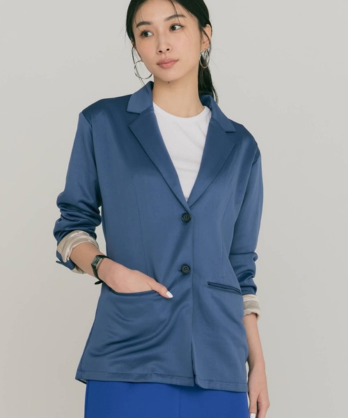 BLUE×PALANG(ブルーパラン)の「NEO GATHER JACKET(テーラードジャケット・レディース・ダークブルー・FREE)」の1枚目の写真