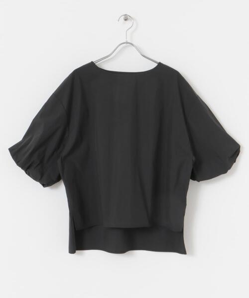 ITEMS URBANRESEARCH（アイテムズ アーバンリサーチ）の「コットンナイロンバルーンスリーブプルオーバー（Tシャツ/カットソー・レディース・ブラック/オフホワイト・FREE）」の11枚目の写真