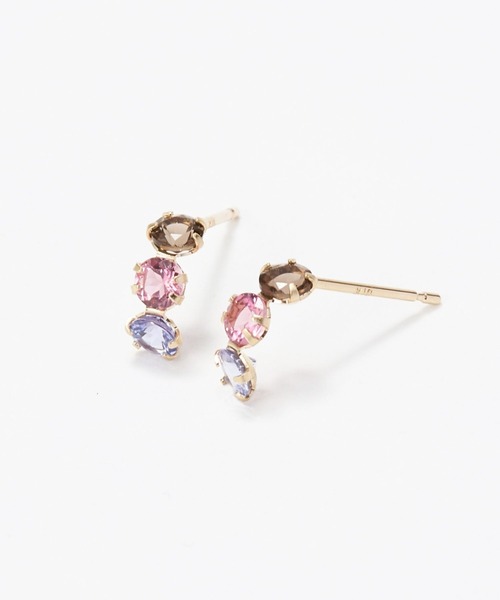 JUPITER(ジュピター)の「【K10】天然石フープピアス<動画あり>(ピアス(両耳用)・レディース・ゴールド/マルチ・FREE)」の6枚目の写真
