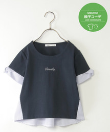 ＊タマキニイメ＊カットソー ゆったり ワイド 半袖 ストライプ柄 ブルー系 タマキニイメ＊カットソー ゆったり ワイド 半袖 ストライプ柄