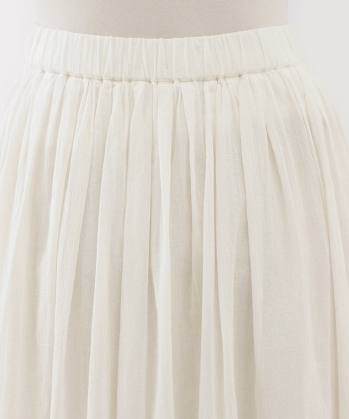 無印良品（ムジルシリョウヒン）の「婦人　強撚ボイル　ギャザースカート（スカート・レディース・ダークグリーン/ブラック/オフホワイト/ブラック系・L/M/S/XL）」の9枚目の写真