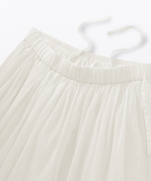 無印良品（ムジルシリョウヒン）の「婦人　強撚ボイル　ギャザースカート（スカート・レディース・ダークグリーン/ブラック/オフホワイト/ブラック系・L/M/S/XL）」の10枚目の写真