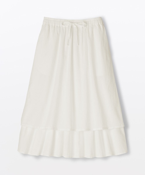無印良品（ムジルシリョウヒン）の「婦人　強撚ボイル　ギャザースカート（スカート・レディース・ダークグリーン/ブラック/オフホワイト/ブラック系・L/M/S/XL）」の11枚目の写真
