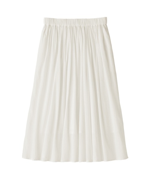 無印良品（ムジルシリョウヒン）の「婦人　強撚ボイル　ギャザースカート（スカート・レディース・ダークグリーン/ブラック/オフホワイト/ブラック系・L/M/S/XL）」の12枚目の写真