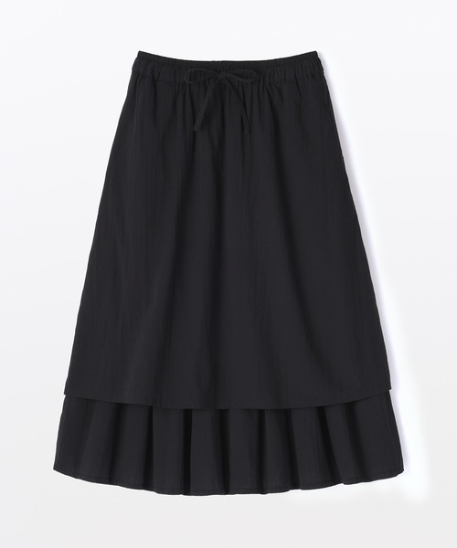 無印良品（ムジルシリョウヒン）の「婦人　強撚ボイル　ギャザースカート（スカート・レディース・ダークグリーン/ブラック/オフホワイト/ブラック系・L/M/S/XL）」の20枚目の写真