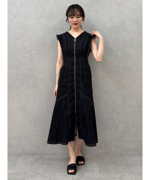 Lee（リー）の「【Leeコラボ】フレアスリーブデニムワンピース（ワンピース・レディース・ブラック/インディゴブルー・SMALL/MEDIUM）」の3枚目の写真