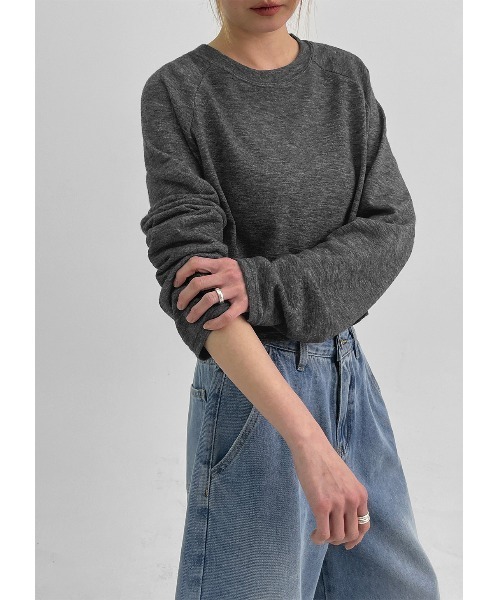 セール】[MADE] ベシアンサマーニットクロップド長袖Tシャツ（T