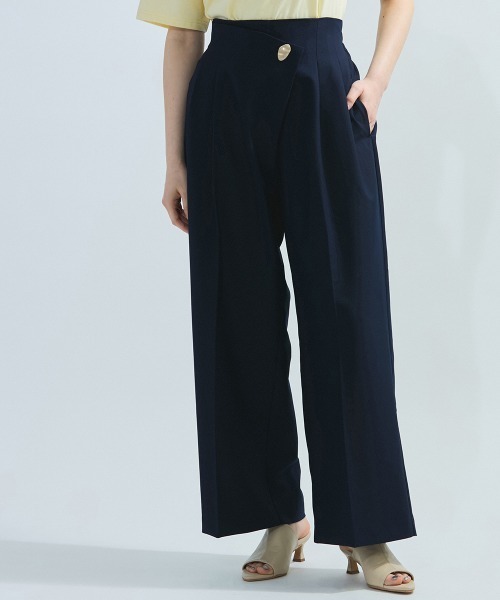 ketty(ケティ)の「ストレッチツイルデザインタックパンツ≪手洗い可能≫(その他パンツ・レディース・ライトグレー/ネイビー・M)」の2枚目の写真