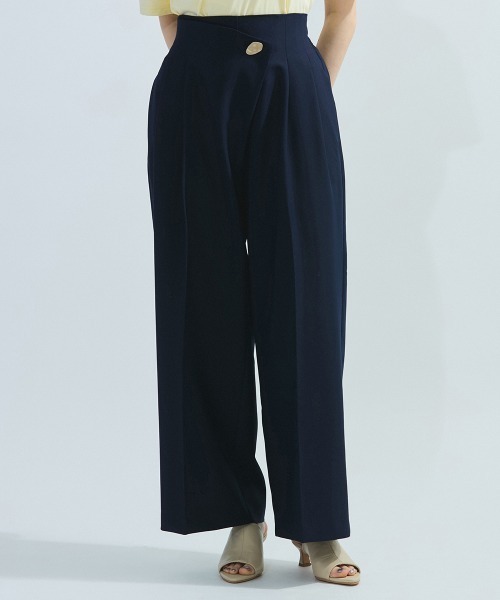 ketty(ケティ)の「ストレッチツイルデザインタックパンツ≪手洗い可能≫(その他パンツ・レディース・ライトグレー/ネイビー・M)」の7枚目の写真