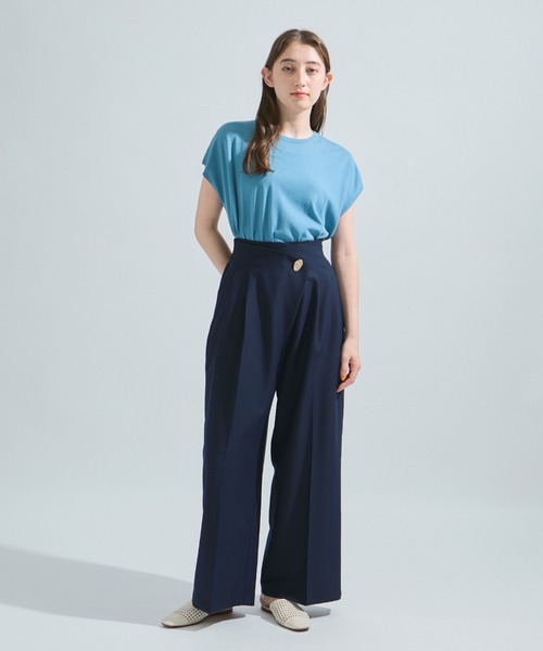 ketty(ケティ)の「ストレッチツイルデザインタックパンツ≪手洗い可能≫(その他パンツ・レディース・ライトグレー/ネイビー・M)」の19枚目の写真