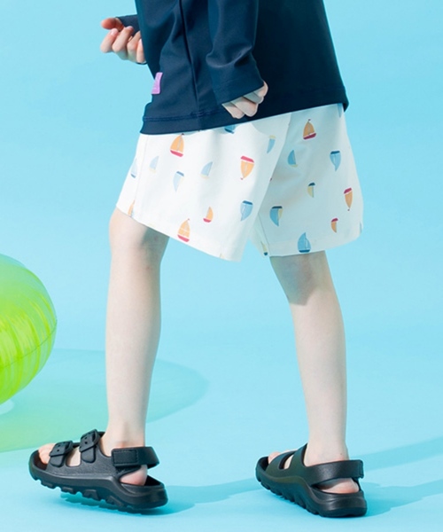 and D. petit main（アンドディープティマイン）の「【水陸両用】柄ショートパンツ（その他パンツ・キッズ・ブラック/アイボリー/サックスブルー/ライトカーキ/カラフル/チャコール/オレンジ・90cm/120cm/150cm/130cm/110cm/140cm/100cm）」の2枚目の写真