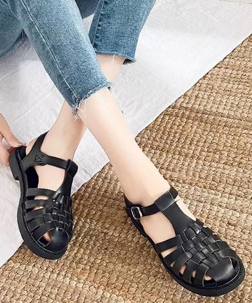 shopnikoniko（ショップニコニコ）の「グルカサンダル フラットソールサンダル（サンダル・レディース・ホワイト/ブラック・38/37/36/39）」の9枚目の写真