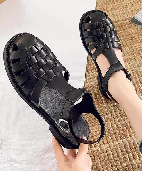 shopnikoniko（ショップニコニコ）の「グルカサンダル フラットソールサンダル（サンダル・レディース・ホワイト/ブラック・38/37/36/39）」の7枚目の写真