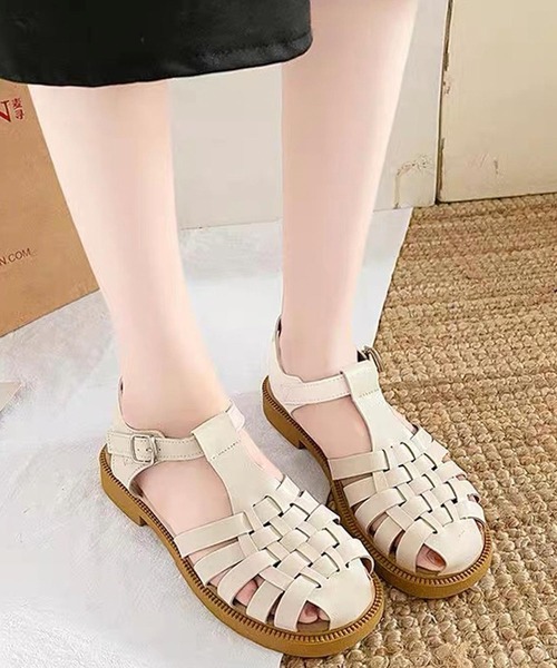 shopnikoniko（ショップニコニコ）の「グルカサンダル フラットソールサンダル（サンダル・レディース・ホワイト/ブラック・38/37/36/39）」の5枚目の写真