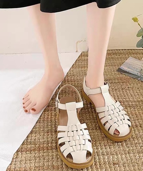 shopnikoniko（ショップニコニコ）の「グルカサンダル フラットソールサンダル（サンダル・レディース・ホワイト/ブラック・38/37/36/39）」の21枚目の写真