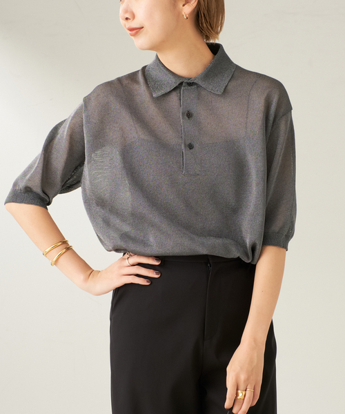 plage(プラージュ)の「CURRENTAGE / カレンテージ METALIC C/KNIT トップス(ニット/セーター・レディース・チャコールグレー・FREE)」の15枚目の写真