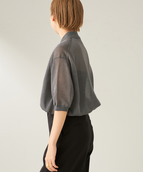 plage(プラージュ)の「CURRENTAGE / カレンテージ METALIC C/KNIT トップス(ニット/セーター・レディース・チャコールグレー・FREE)」の14枚目の写真