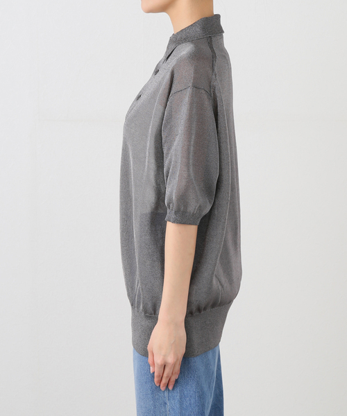 plage(プラージュ)の「CURRENTAGE / カレンテージ METALIC C/KNIT トップス(ニット/セーター・レディース・チャコールグレー・FREE)」の4枚目の写真