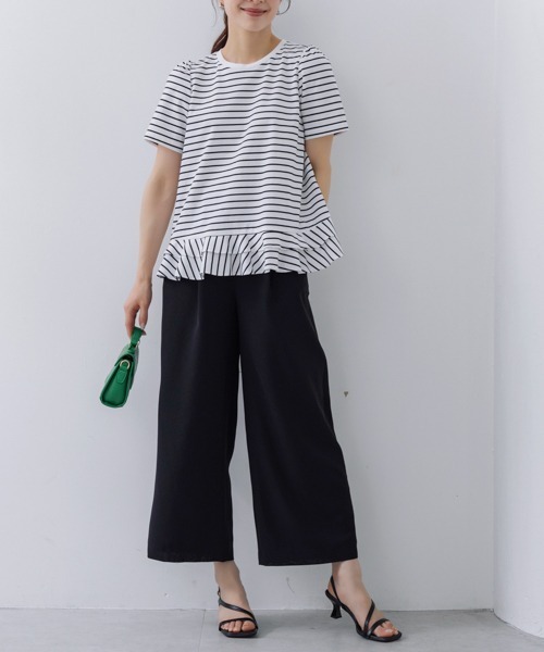 tシャツ 「SONO/ソーノ」エクセレントコットンミニティアードフレアTEE レディース SONO/ソーノ】エクセレントコットンミニティアードフレアTEE（T