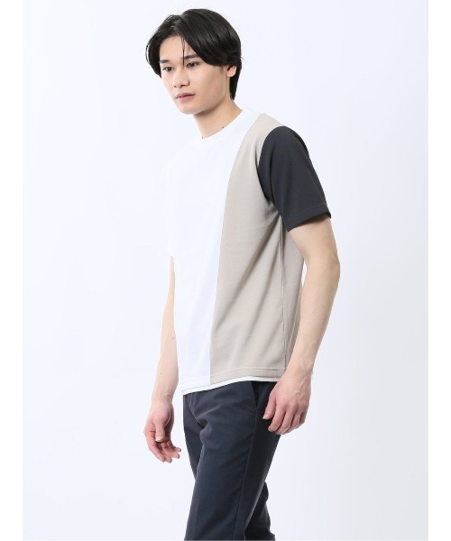 TAKA-Q(タカキュー)の「【ストレッチ 吸水速乾】タカキュー ポンチ配色 クルーネック 半袖 Tシャツ(Tシャツ/カットソー・メンズ・ネイビー/ホワイト・MEDIUM/LARGE/X-LARGE)」の10枚目の写真