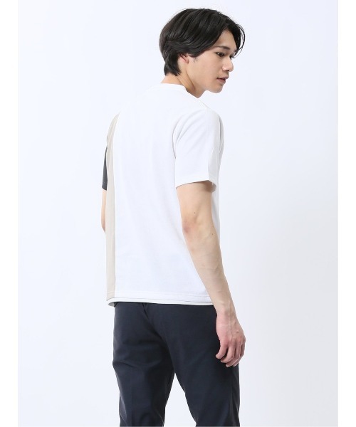 TAKA-Q(タカキュー)の「【ストレッチ 吸水速乾】タカキュー ポンチ配色 クルーネック 半袖 Tシャツ(Tシャツ/カットソー・メンズ・ネイビー/ホワイト・MEDIUM/LARGE/X-LARGE)」の12枚目の写真