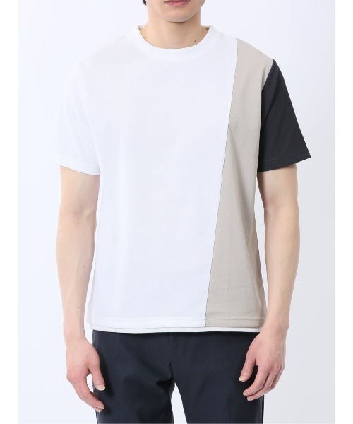 TAKA-Q(タカキュー)の「【ストレッチ 吸水速乾】タカキュー ポンチ配色 クルーネック 半袖 Tシャツ(Tシャツ/カットソー・メンズ・ネイビー/ホワイト・MEDIUM/LARGE/X-LARGE)」の14枚目の写真