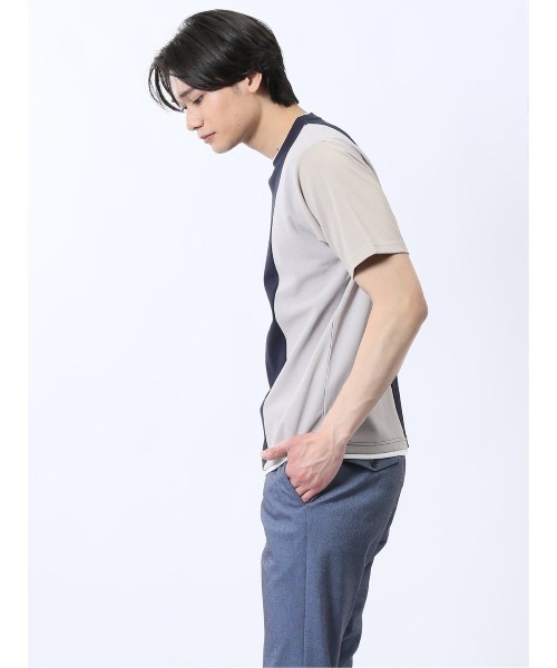TAKA-Q(タカキュー)の「【ストレッチ 吸水速乾】タカキュー ポンチ配色 クルーネック 半袖 Tシャツ(Tシャツ/カットソー・メンズ・ネイビー/ホワイト・MEDIUM/LARGE/X-LARGE)」の19枚目の写真