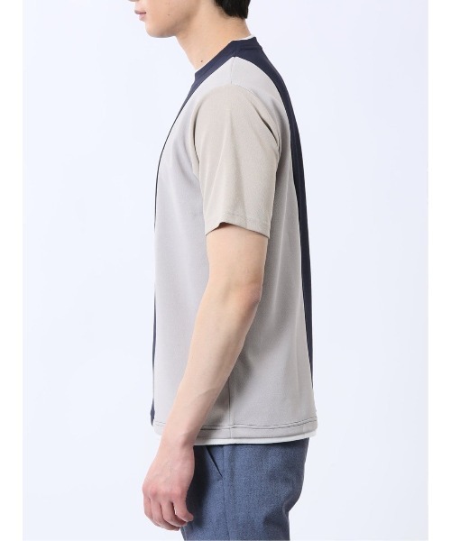 TAKA-Q(タカキュー)の「【ストレッチ 吸水速乾】タカキュー ポンチ配色 クルーネック 半袖 Tシャツ(Tシャツ/カットソー・メンズ・ネイビー/ホワイト・MEDIUM/LARGE/X-LARGE)」の6枚目の写真