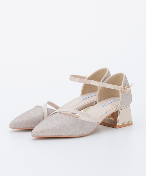 haremode（ハレモード）の「ミラージュチャンキーヒール オケージョンパンプス（パンプス・レディース・ベージュ/シルバー/ブラック・22.5cm/23cm/23.5cm/24cm/24.5cm）」の2枚目の写真