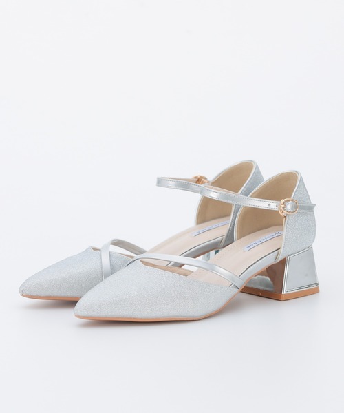 haremode（ハレモード）の「ミラージュチャンキーヒール オケージョンパンプス（パンプス・レディース・ベージュ/シルバー/ブラック・22.5cm/23cm/23.5cm/24cm/24.5cm）」の3枚目の写真