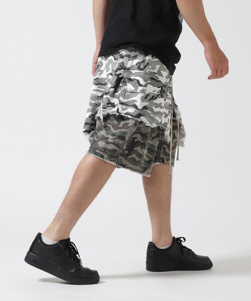 FR(13)NDS（フレンズ）の「FR(13)NDS /フレンズ/Fake Layered Cargo SHORTS（カーゴパンツ・メンズ・ホワイト/ブラック・F）」の7枚目の写真
