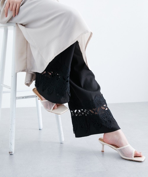 slattgir(スラットジール)の「高身長 裾レースデザインリラックスワイドパンツ(トールサイズ)(その他パンツ・レディース・ライム/ブラック・TM/TL/TLL/T3L/T4L/T5L)」の16枚目の写真