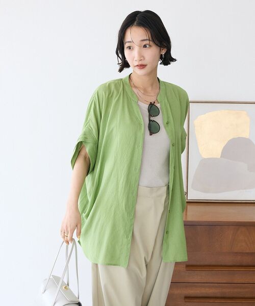 CRAFT STANDARD BOUTIQUE（クラフトスタンダードブティック）の「ヴィンテージボイルミルフィーユチュニック（シャツ/ブラウス・レディース・ベージュ/チャコールグレー/ホワイト/グリーン・FREE）」の12枚目の写真
