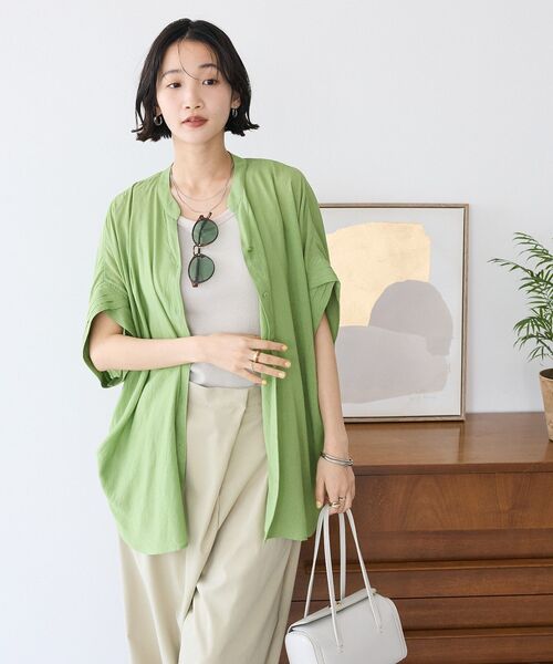 CRAFT STANDARD BOUTIQUE（クラフトスタンダードブティック）の「ヴィンテージボイルミルフィーユチュニック（シャツ/ブラウス・レディース・ベージュ/チャコールグレー/ホワイト/グリーン・FREE）」の11枚目の写真