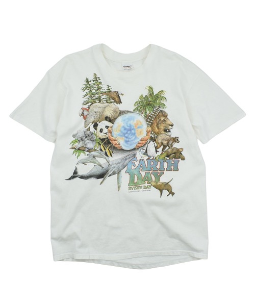 USED】90's Stedman “Earth day” アニマル Tシャツ（Tシャツ