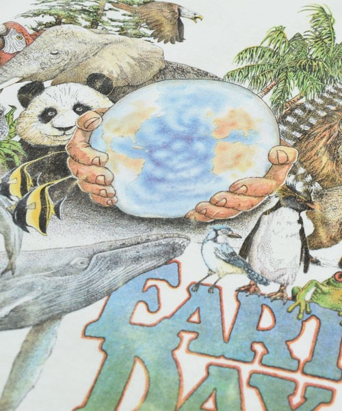 VINTAGE(ヴィンテージ)の「【USED】90’s Stedman “Earth day” アニマル Tシャツ(Tシャツ/カットソー・メンズ・ホワイト・LARGE)」の6枚目の写真