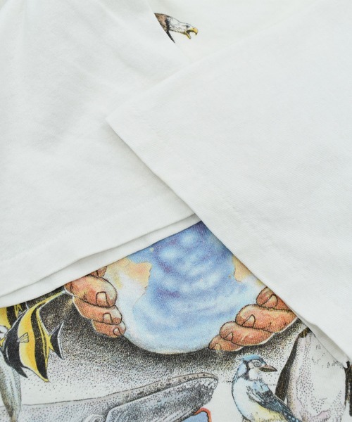 VINTAGE(ヴィンテージ)の「【USED】90’s Stedman “Earth day” アニマル Tシャツ(Tシャツ/カットソー・メンズ・ホワイト・LARGE)」の3枚目の写真